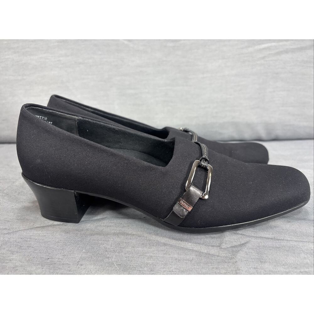 Munro American Cindi Black Stretch Fabric Pumps Women’s Size 9 Mid Heel Dress